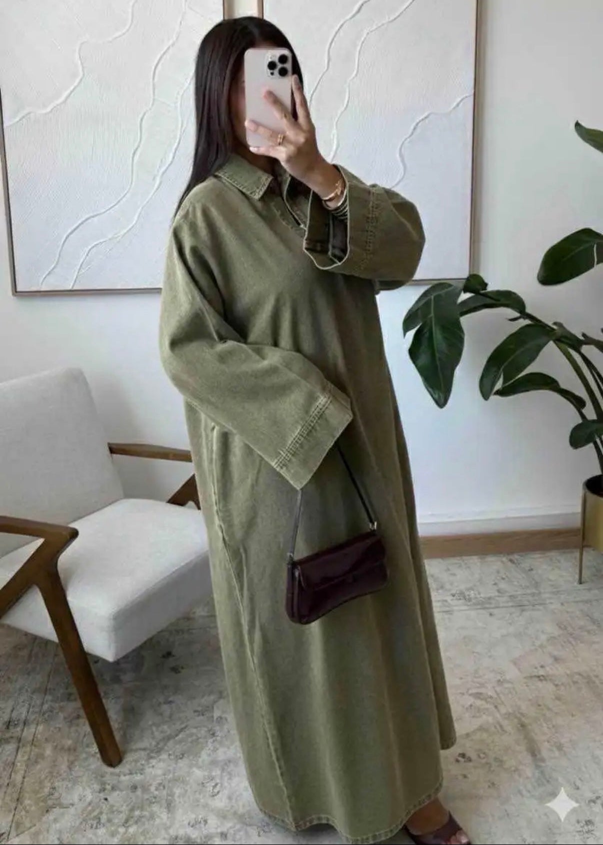 Robe Longue en Coton Oversize