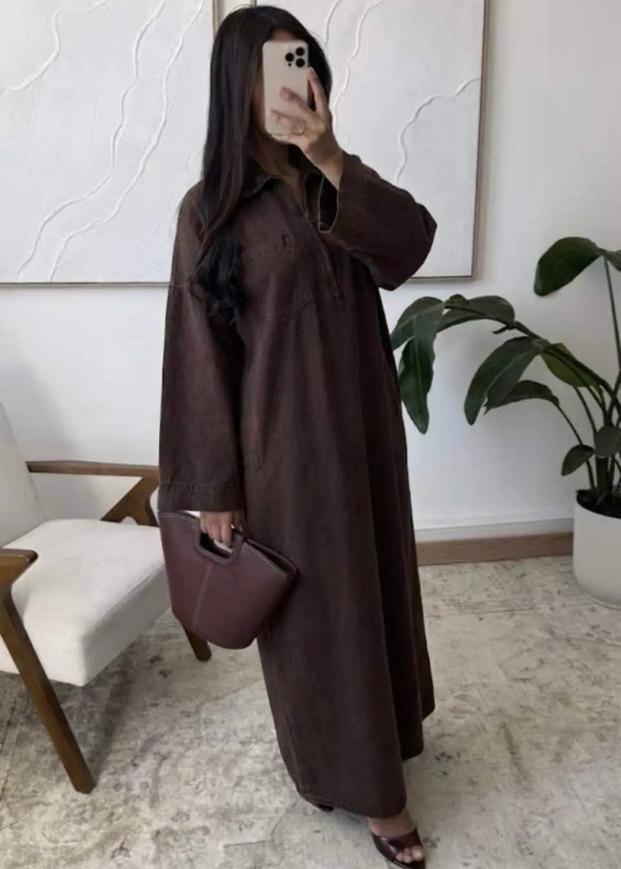 Robe Longue en Coton Oversize