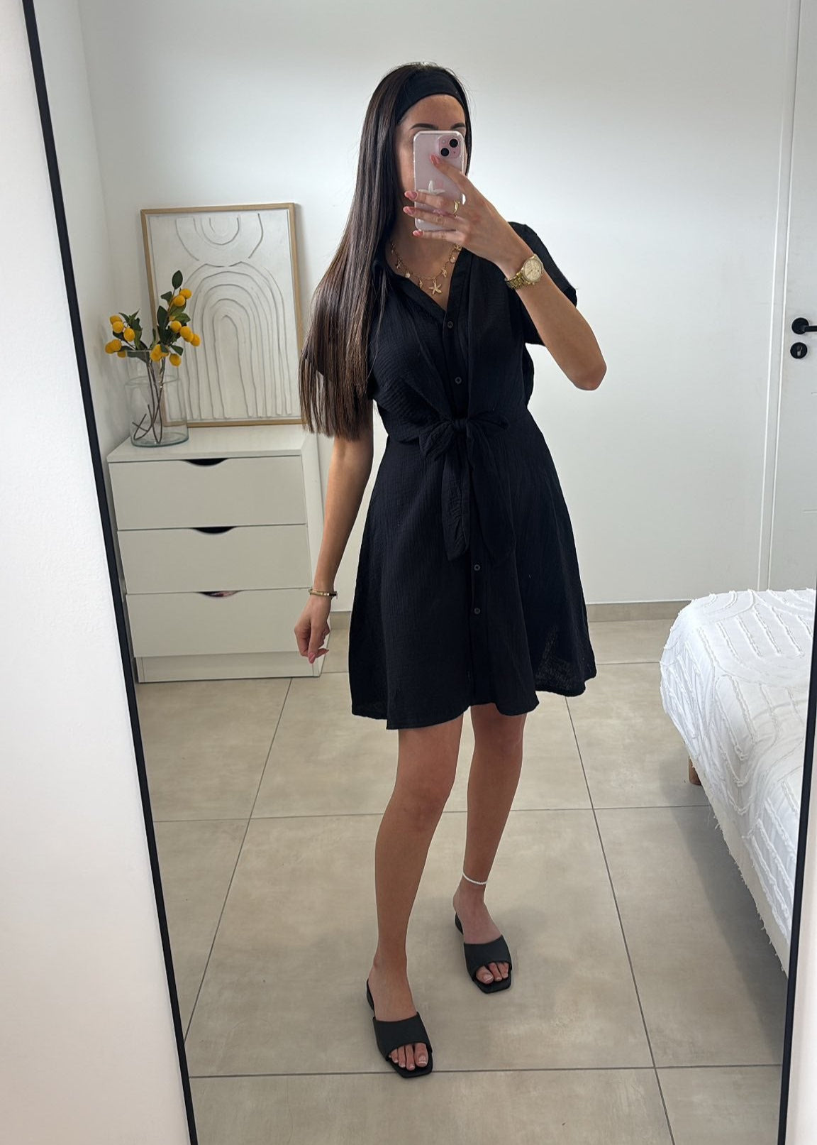 Robe à Noeuds Gaz De Coton