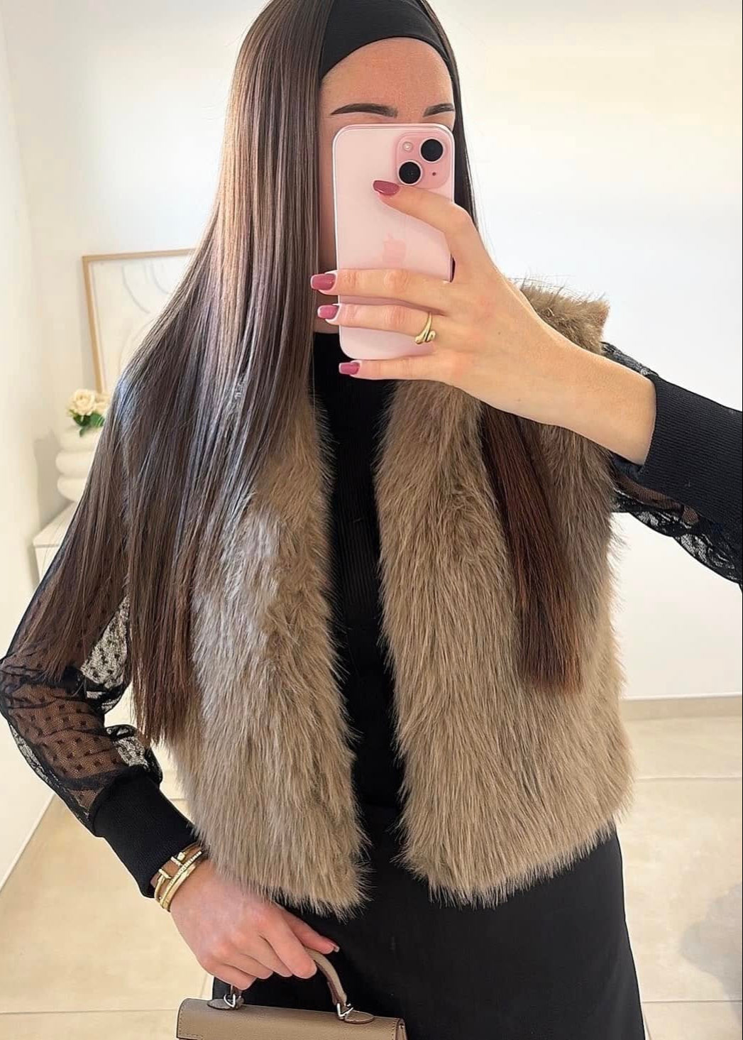 Veste sans manche à Fourrure