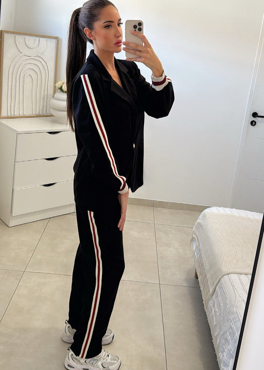 Ensemble Blazer avec bandes contrastantes