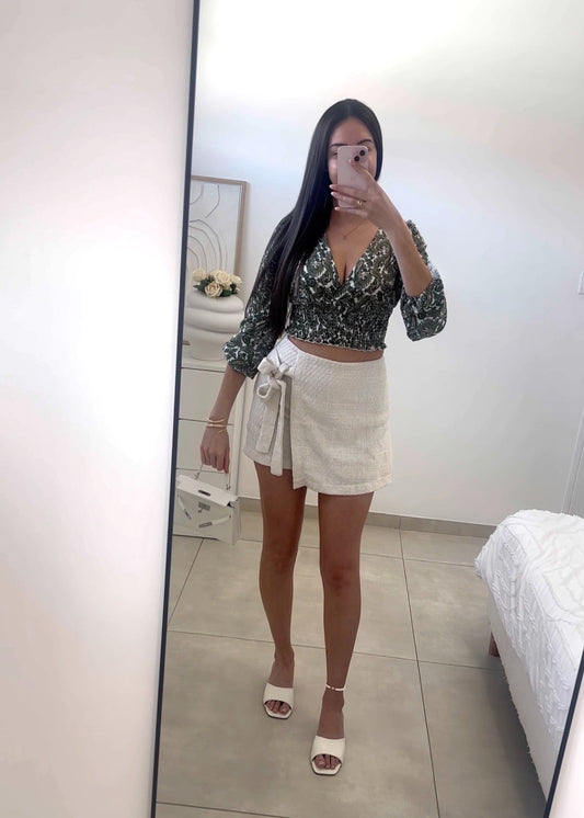 Jupe short écru