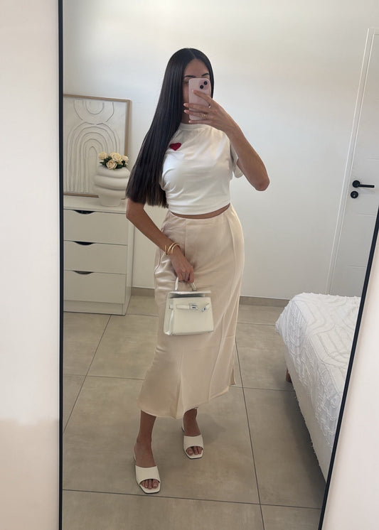 jupe longue satin