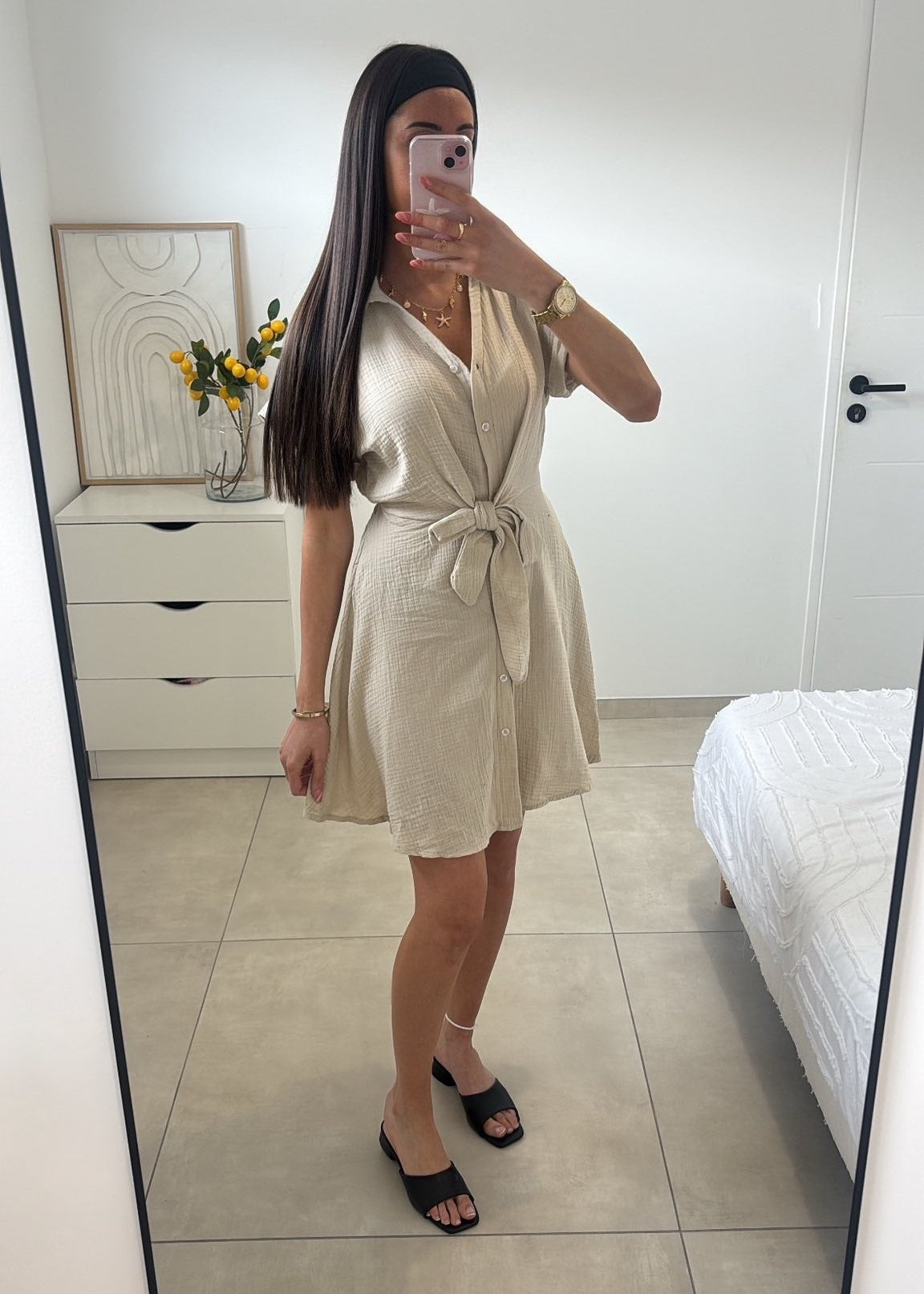 Robe à Noeuds Gaz De Coton