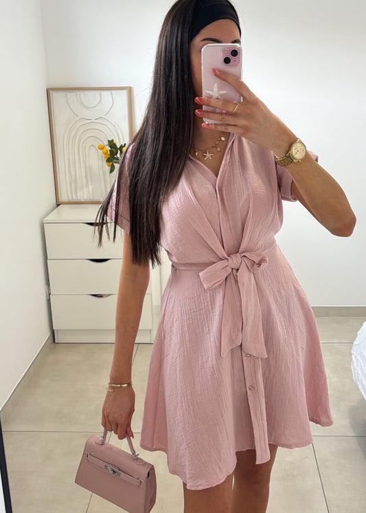 Robe à Noeuds Gaz De Coton
