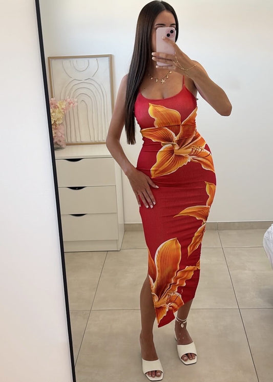Robe longue à imprimé Floral